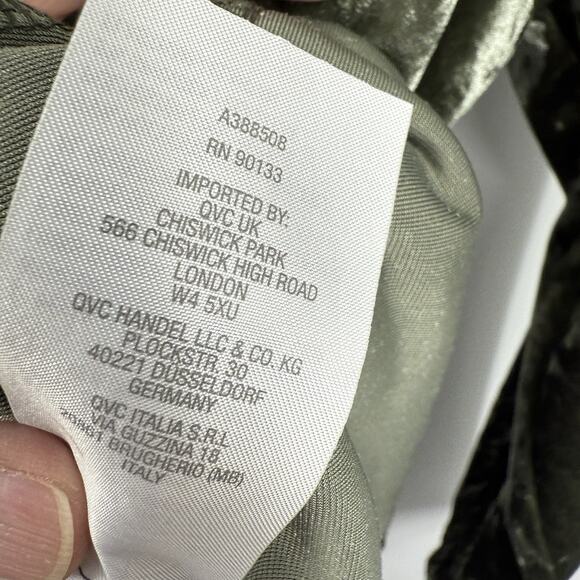 Belle By Kim Gravel L Velour Button Up Shirt Women Large Long Sleeve Sage Green - Picture 11 of 11